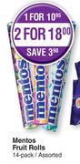 Mantos Fruit Rolls Assorted-For 2 x 14's Per Pack
