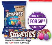 Nestle Smarties Mini Eggs 85g Plus Gaint Tube 130g-For Both 