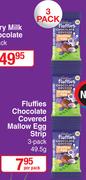 Cadbury Fluffies Chocolate Covered Mallow Egg Strip-3 x 49.5g Per Pack