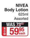 Nivea Body Lotion Assorted-625ml Each