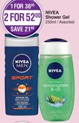 Nivea Shower Gel-For 2 x 250ml 