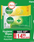 Dettol Hygiene Wipes 10 Wipes Assorted-Per Pack