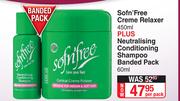 Sofn'Free Creme Relaxer Plus Sofn'Free Neutralising Conditioning Shampoo Banded Pack 60ml-Per Pack