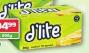 D'Lite Margarine-500g Each