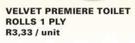 Velvet Premiere Toilet Rolls 1 Ply-Each