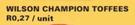 Wilson Champion Toffees-Each