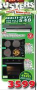 Defy 600 Standard Cookerhood + 600 Slimline Solid Hob + 600E Black Slimline Eye Level Oven 