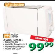 Muller Shaupt 2 Slice Toaster BH-002A