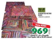 H&H Collection Assorted Retro Rugs-160cmx220cm-Each