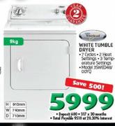 Whirlpool 9Kg White Tumble Dryer 3SWED4800YQ