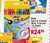 Kids Turn & Colour Wax Crayon-12-Pack