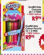 Graffiti Kids Colour Pencils 12 + 2 Free + Free Tattoo 