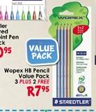 Wopex HB Pencil Value Pack 3 Plus 2 Free