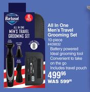 Barbasol All In One Men's Travel Grooming Set 10 Piece