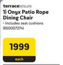 Terrace Leisure Onyx Patio Rope Dining Chair-Each