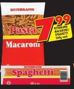 Ritebrand Macaroni/Spaghetti-500g Each