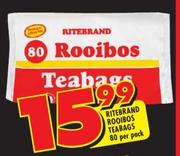 Ritebrand Rooibos Teabags-80's Per Pack
