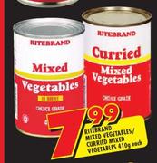 Ritebrand Mixed Vegetables/Curried Mixed Vegetables-410g Each
