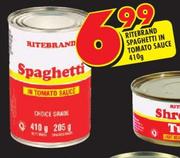 Ritebrand Spaghetti In Tomato Sauce-410g