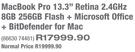 Apple MacBook Pro 13.3" Retina 2.4Ghz 8GB 256GB Flash+ Microsoft Office+ BitDefender For Mac