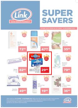Link Pharmacy : Super Savers (29 Oct - 10 Nov 2019), page 1