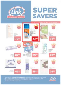 Link Pharmacy : Super Savers (29 Oct - 10 Nov 2019), page 1