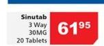 Sinutab 3 Way 30 mg 20 Tablets