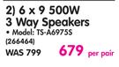 Pioneer 6x9 500W 3 Way Speakers TS-A6975S-Per Pair