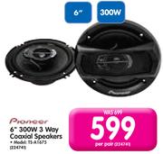 Pioneer 6" 300W 3 Way Coaxial Speakers TS-A1675-Per Pair