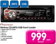 Pioneer Mixtrax CD/MP3/USB Front Loader DEH-X1750UB