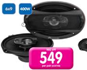 Pioneer 6x9 400W 3 Way Speakers TS-A6965S-Per Pair