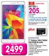 Samsung 7" Galaxy Tab4 Tablet 3G/8GB Bundle-On My Gig 1