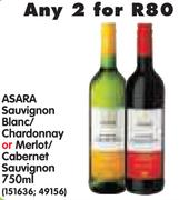 Asara Sauvignon Blanc/Chardonnay Or Merlot/Cabernet Sauvignon-2x750ml