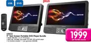 Lenco 9" Twin Screen Portable DVD Player Bundle MES-403-Per Bundle