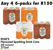 Rose's Flavoured Sparkling Drink Cans(All Variants)-4x6x275ml