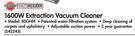 1600W Extraction Vacuum Cleaner 80GHM