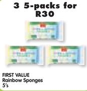 First Value Rainbow Sponges-3x5's