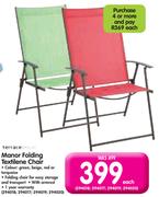 TerraceLeisure Manor Folding Textilene Chair-Each