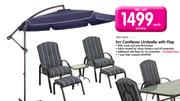 TerraceLeisure 3m Cantilever Umbrella With Flap-Each