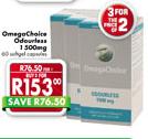 Omega Choice Odourless 1500mg-60 Caps pack