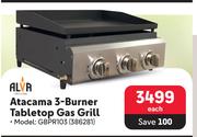 Alva Atacama 3-Burner Tabletop Gas Grill GBPR103 