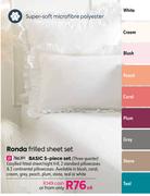 Ronda Frilled Sheet Basic 5 Piece Set (Three Quarter)