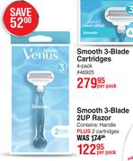 Gillette Smooth 3 Blade 2 Up Razor-Per Pack