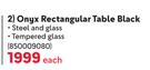 Terrace Leisure Onyx Rectangular Table Black-Each
