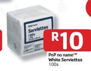 Pnp No Name White Serviettes-10s