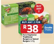 Fry's Vegetarian Traditional Burgers Or Spiced Burgers-2 x 320g
