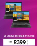 Uncapped LTE Package Data With 2 x Lenovo IdeaPad 3 Celeron