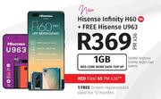Hisense Infinity H60 5G + Hisense U963-On 1GB Red Core More Data Top Up + On Red Flexi 65
