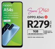 Oppo A54S 4G-On 1GB Red Core More Data Top Up