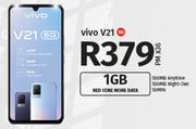 Vivo V21 4G-On 1GB Red Core More Data Top Up